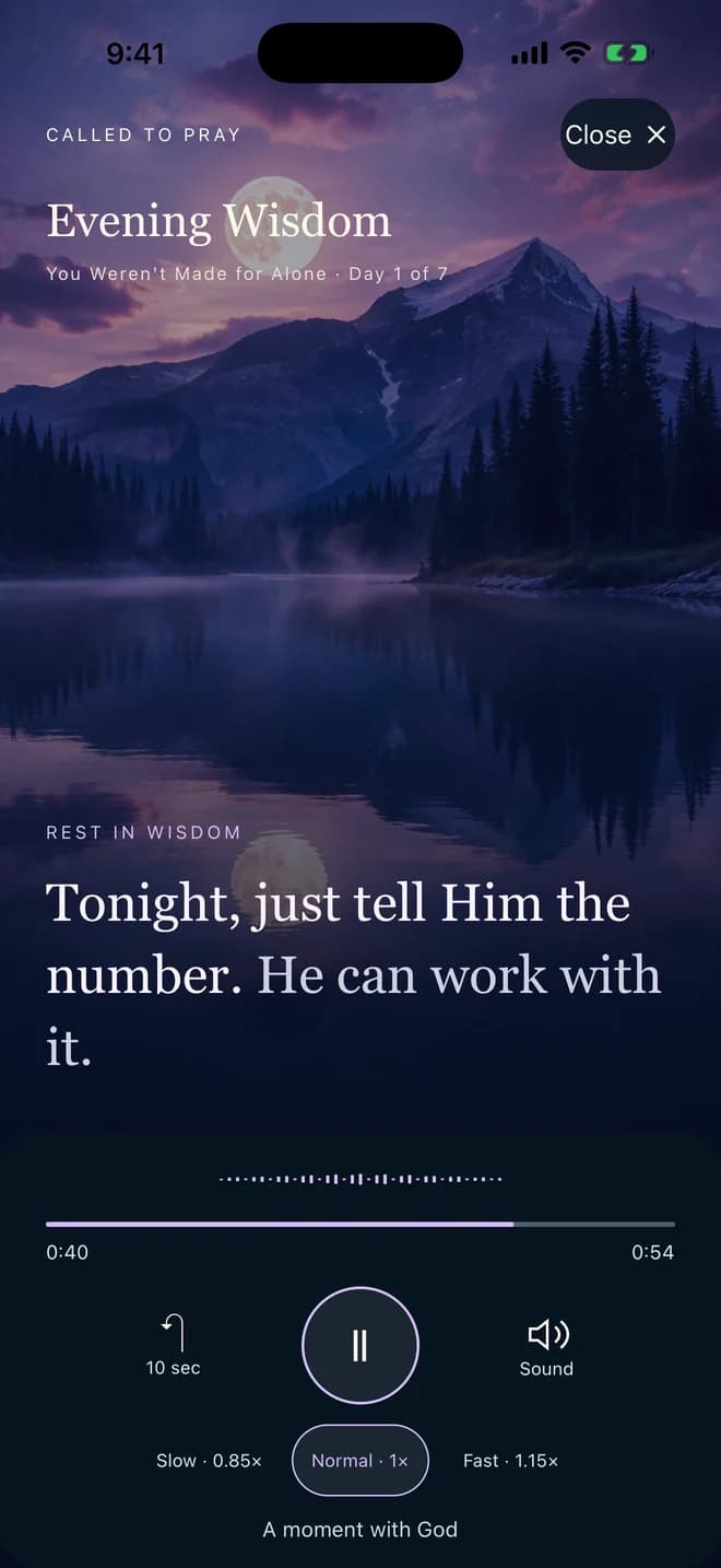 Evening Wisdom playing with captions