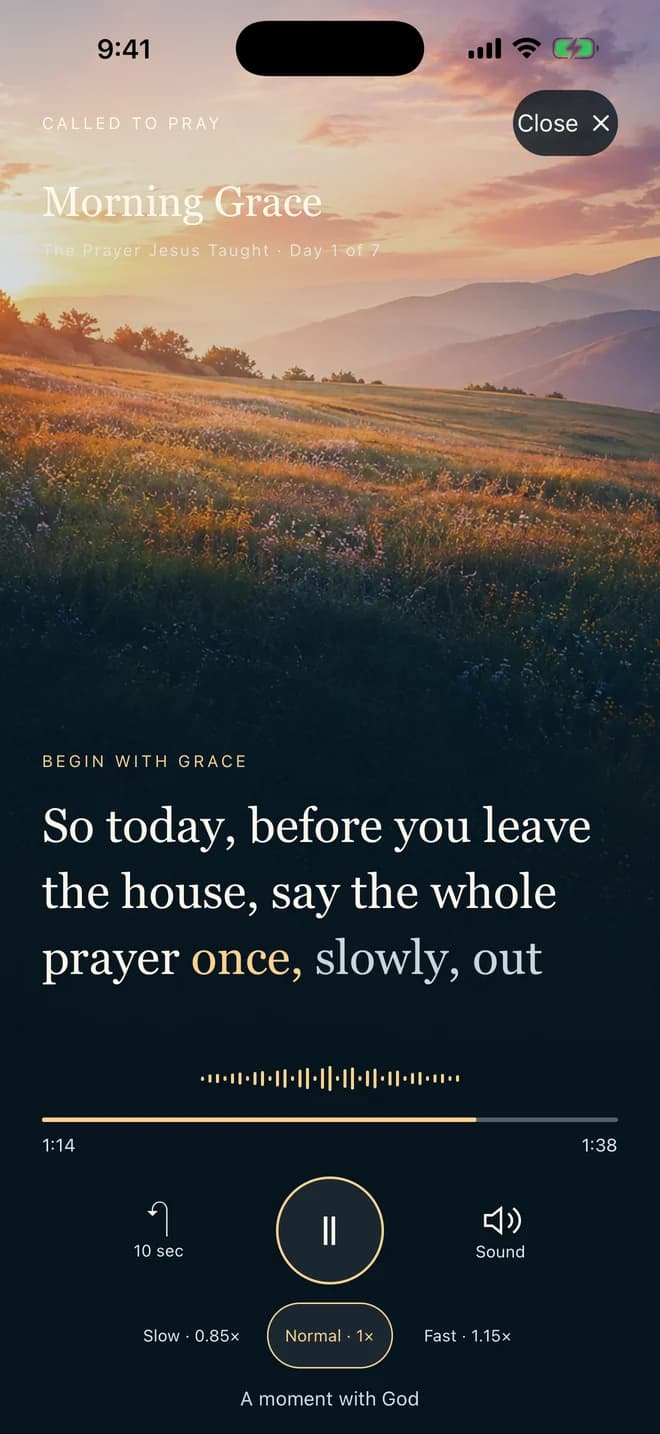 Morning Grace playing with captions